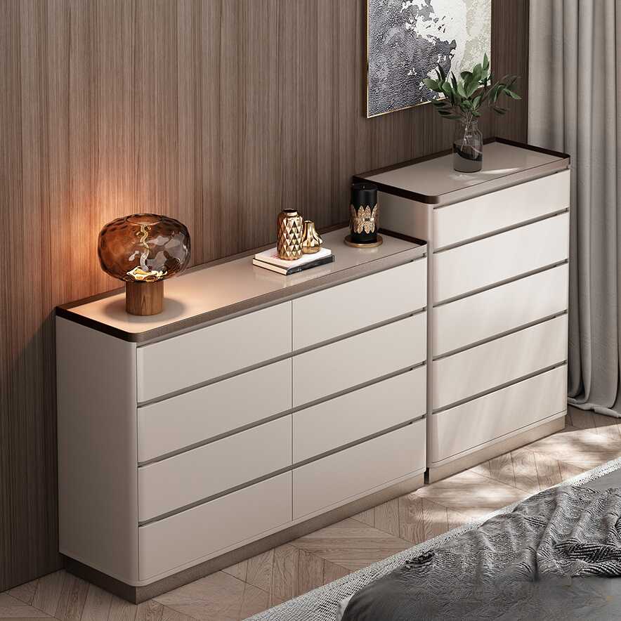 Simplistic Gray Reclaimed Wood Horizontal/Vertical Double Dresser/Lingerie Chest/Bachelor Chest with 8 Drawers/6 Drawers/5 Drawers