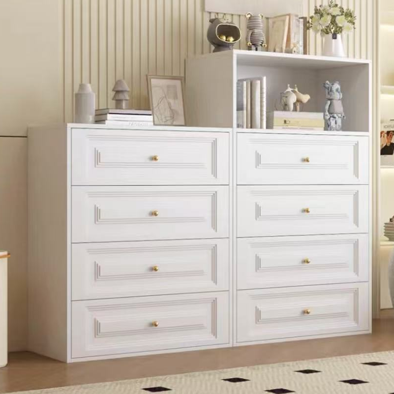 Chalk Simplistic Steel Lingerie Chest/Bachelor Chest/Double Dresser with 4/5/6 Drawers in Vertical Orientation