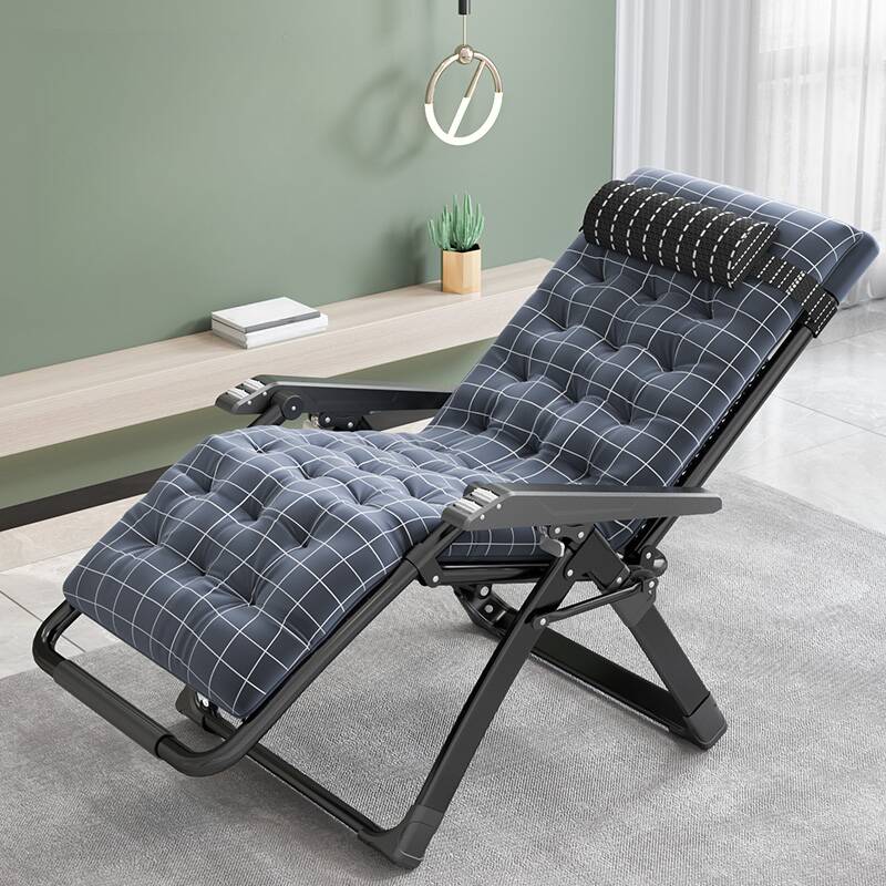 Checkered/Striped Space-saving Arm Recliner with Headrest