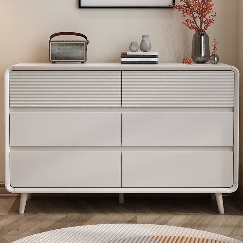 Horizontal/Vertical Cream Console Dresser/Semainier in Bleached Wood with 8 Drawers/5 Drawers/9 Drawers in a Minimalist Style