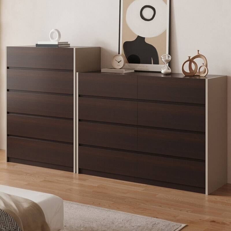 Art Deco Sepia Horizontal/Vertical Bachelor Chest/Console Dresser/Semainier with Timber 8 Drawers/3 Drawers/5 Drawers