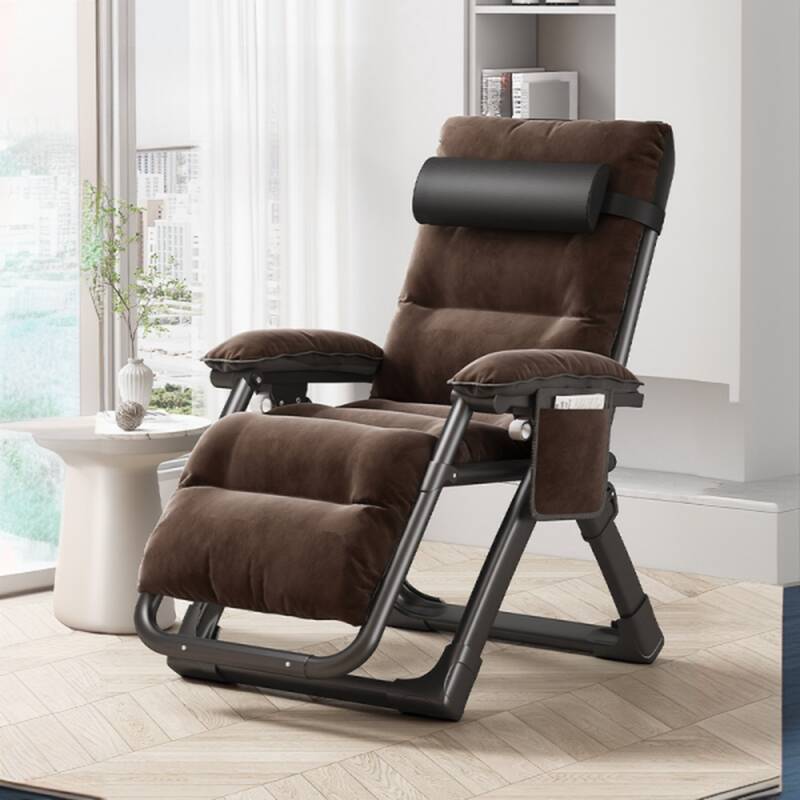 Cocoa/Yellow/Black Compact Non Rocking Recliner with Locking Back Angle, Removable Cushion, Headrest and Pocket