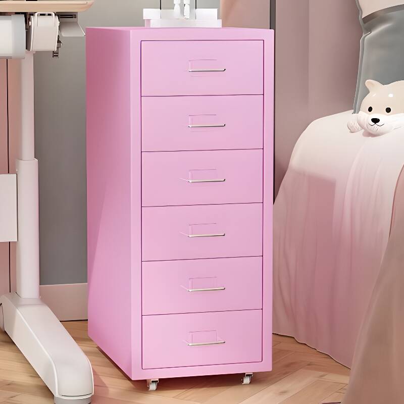 Iron Free Standing Vertical Filing Cabinet, Incombustible with Roller Wheels, Stockroom Storage, and Soft Close Drawers