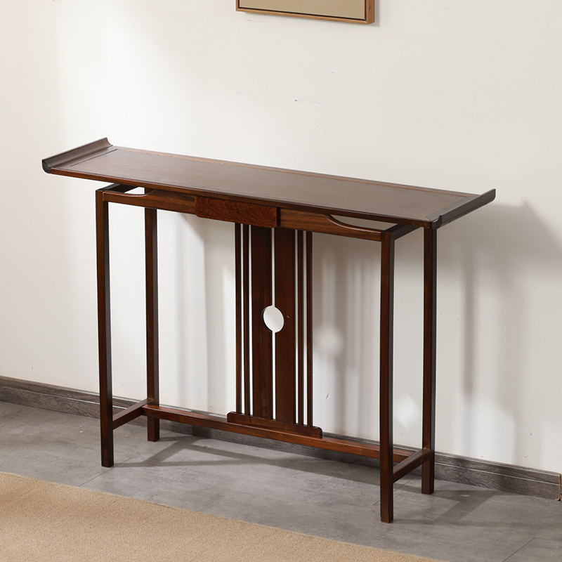 Traditional Lumber Trestle Entrance Table with 1 Drawer