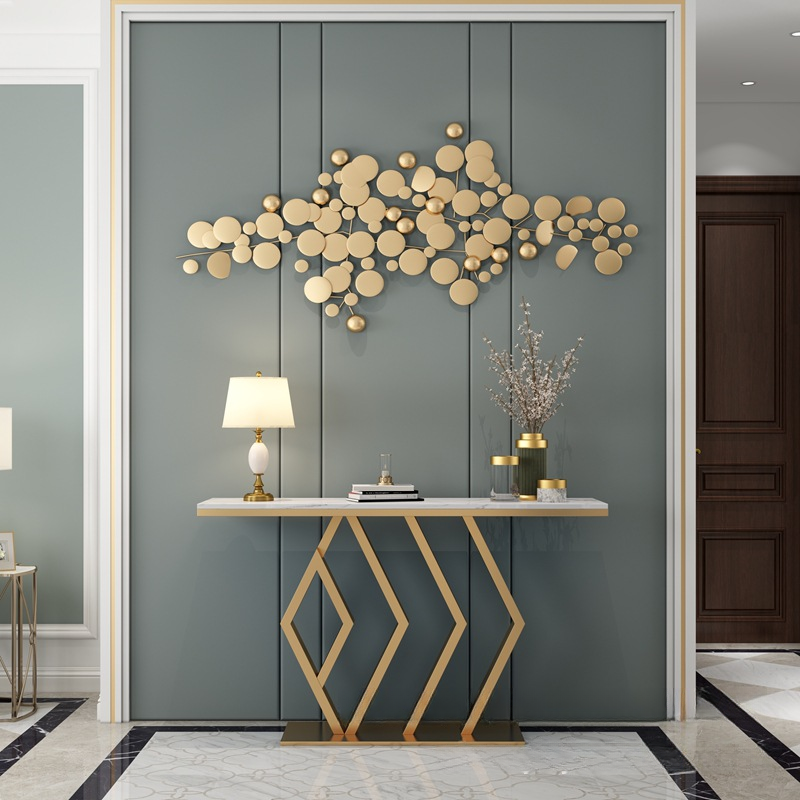 Modern Sintered Stone Rectangle Foyer Table with Pedestal Base, Scratch-shielded and Stain Resistant