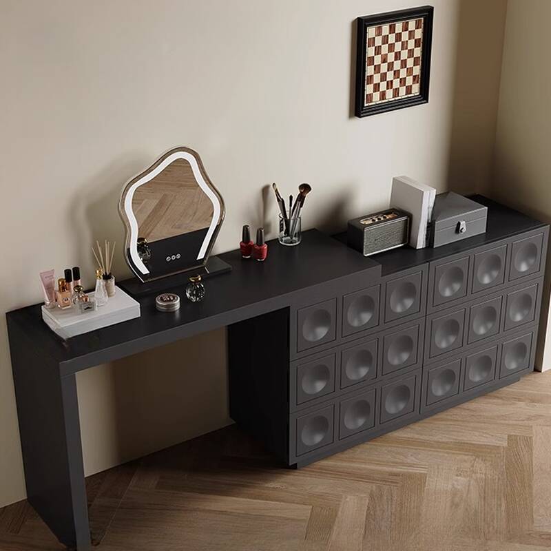 L-Shape Scalable 2-in-1 Vanity Set with Solid+Engineered Wood for Sleeping Room