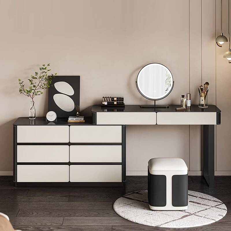 Sleeping Room Vanity Set with Solid+Engineered Wood, Scalable, Push-Pull, 2-in-1 Design