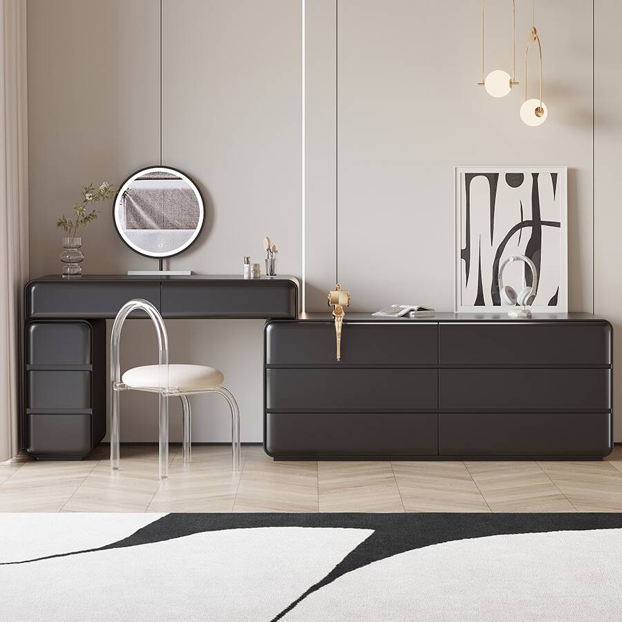 2-in-1 Scalable Illumination Light Vanity Set with 11 Drawers, Adjustable Touch and Adjustable Brightness, Sleeping Room