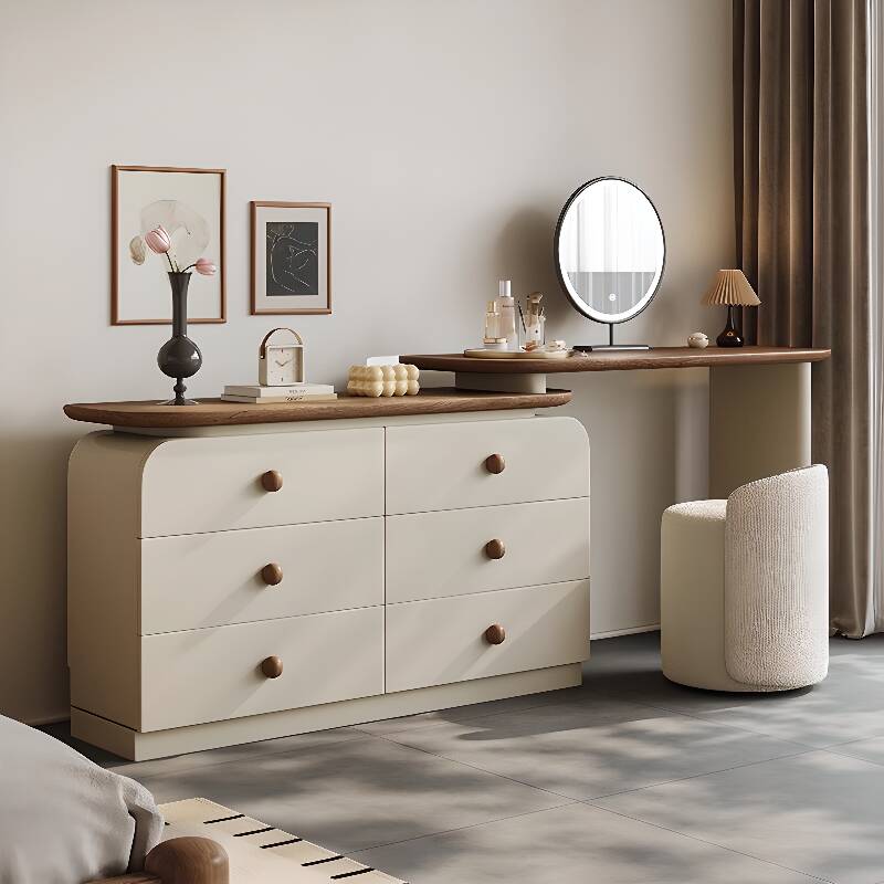 Sepia Vanity Set with Scalable Lighting System and 2-in-1 Feature, Adjustable Touch and Brightness for Sleeping Room