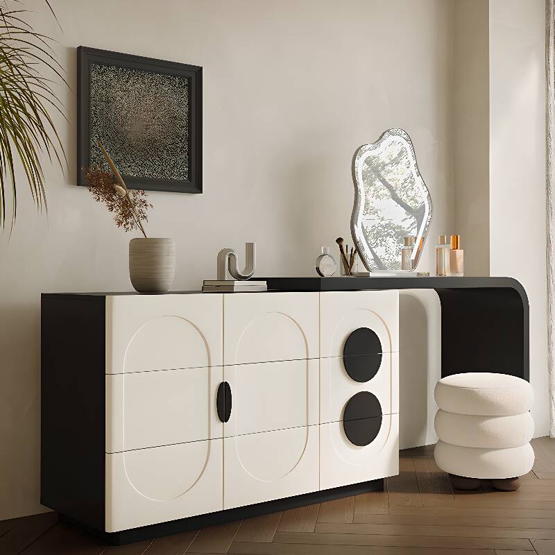 Scalable 2-in-1 Vanity Set with Door, Adjustable Touch and Brightness Lighting System for Sleeping Room