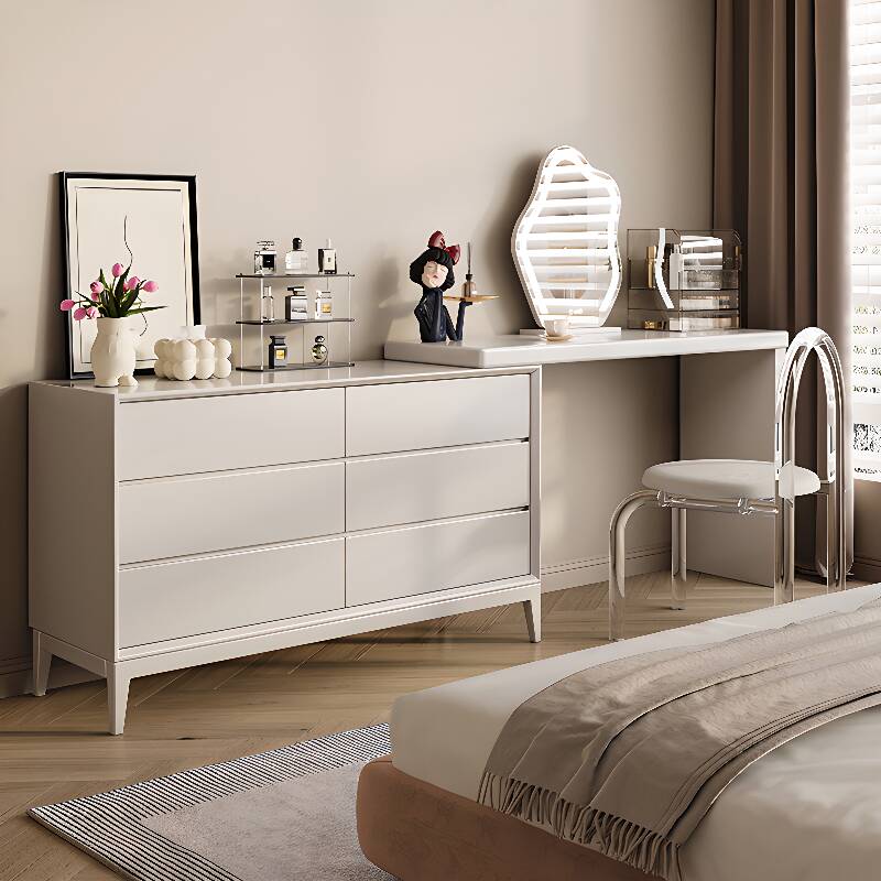 Sleeping Room Vanity Set with Lighting System, Scalable 2-in-1 Feature, Adjustable Touch and Brightness