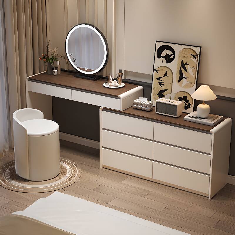 Sleeping Room Makeup Vanity with Scalable, Push-Pull, and 2-in-1 Features