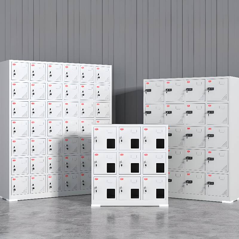 Chalk Steel Employee Lockers with Locker Base, 6 or more/5-layer/4-tier, 5-Wide or more/4-Wide/3-Wide