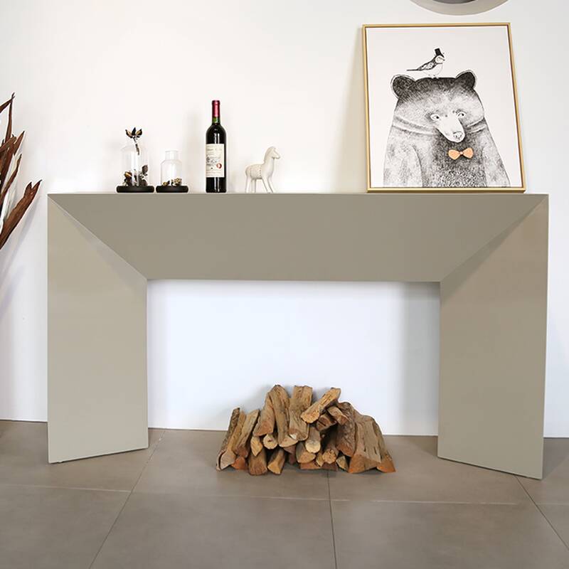 Modern Engineered Wood Rectangle Foyer Table with Sledge Base