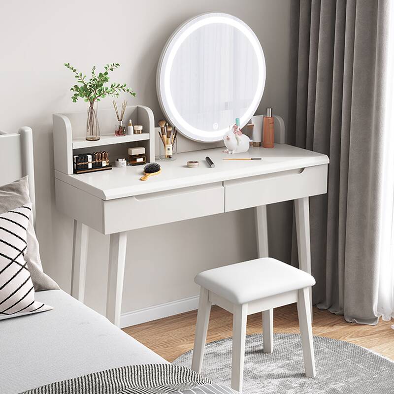 Simplistic Wood Standard Vanity Set with 2 Drawers and No Suspension