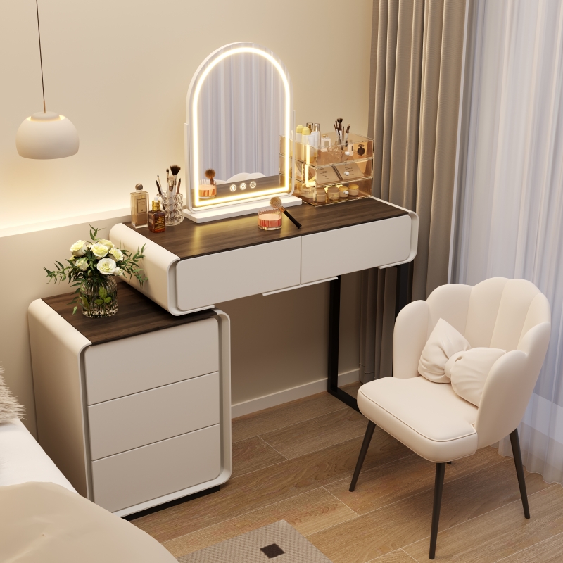Simplistic Engineered Wood Standard/Large Makeup Vanity with No Suspension