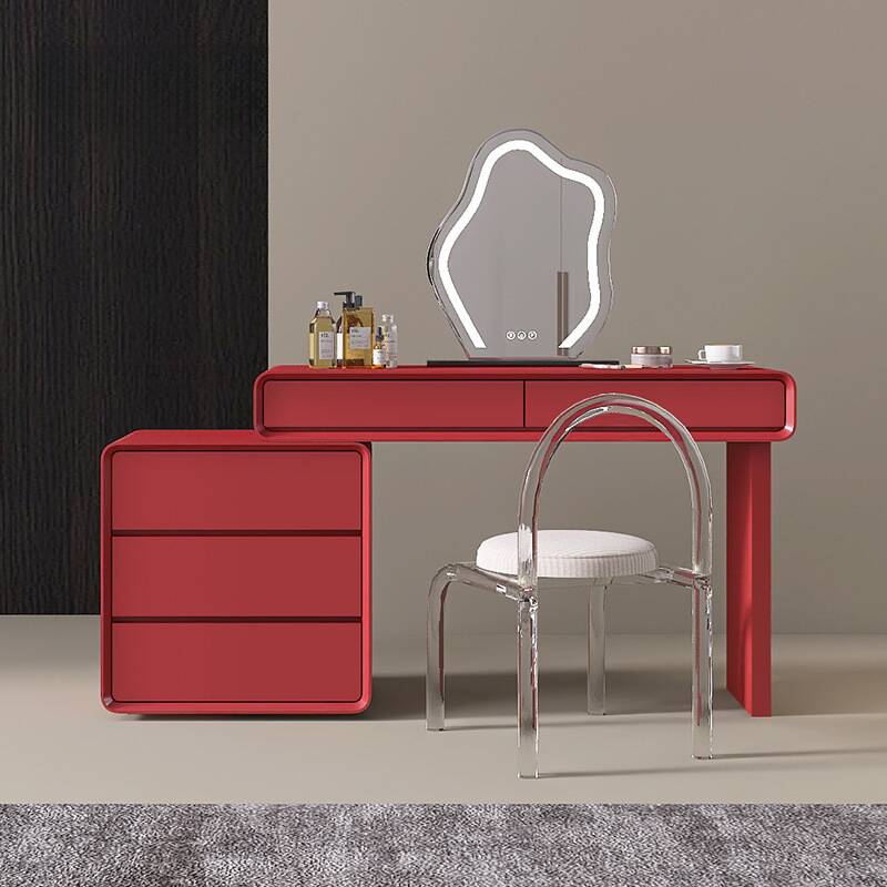 Ruby Simplistic Wood Large Makeup Vanity with 6 Drawers/3 Drawers, No Suspension