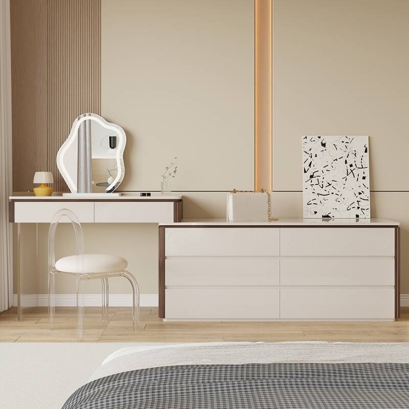 Multi-Purpose Vanity Set with LED Lighting, Scalable, Push-Pull, Adjustable Touch and Brightness