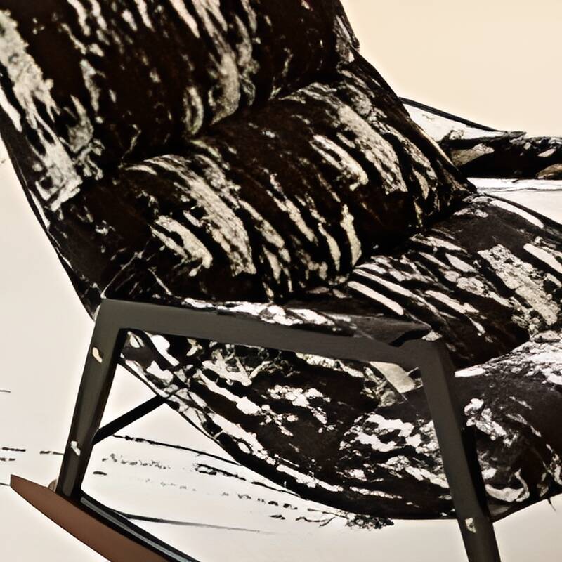 Black Stationary Rocking Seat with Ottoman