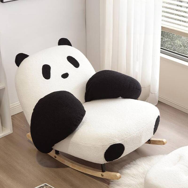 Chalk Simple Upholstered Rocking Seat with Padded Round Arm