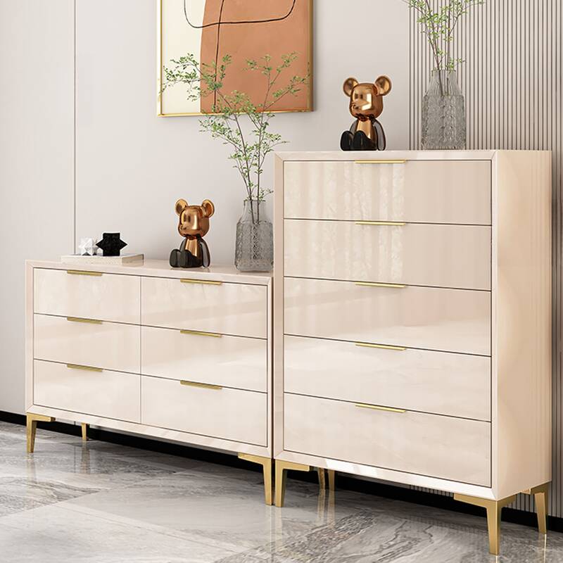 Beige Simple Dresser with 3/4/5 Tiers Options for Double Dresser or Lingerie Chest