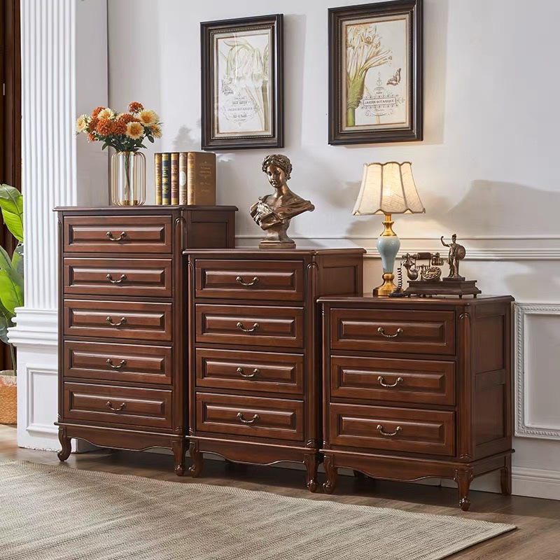 Modern Raw Wood Vertical Bachelor Chest/Semainier in Cocoa with 5 Tiers/4 Tiers/3 Tiers