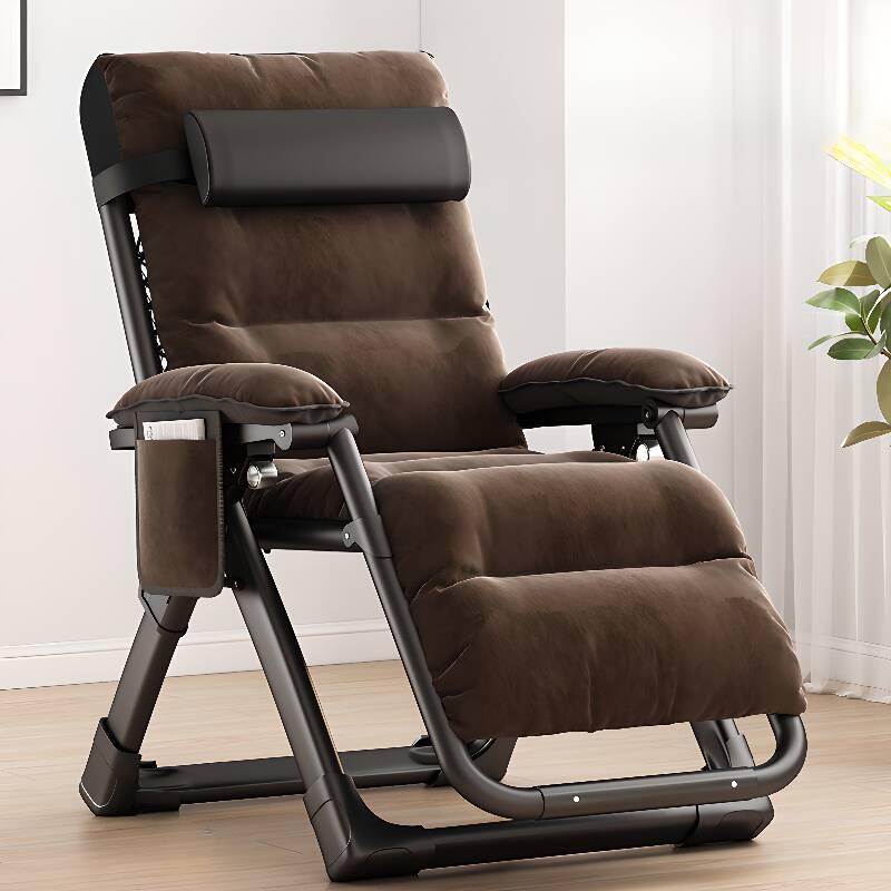 Metal Accent Recliner with Independent Foot Movement, Cup Holder, Detachable Cushion, Pillow & Locking Back Angle, Non Rocking