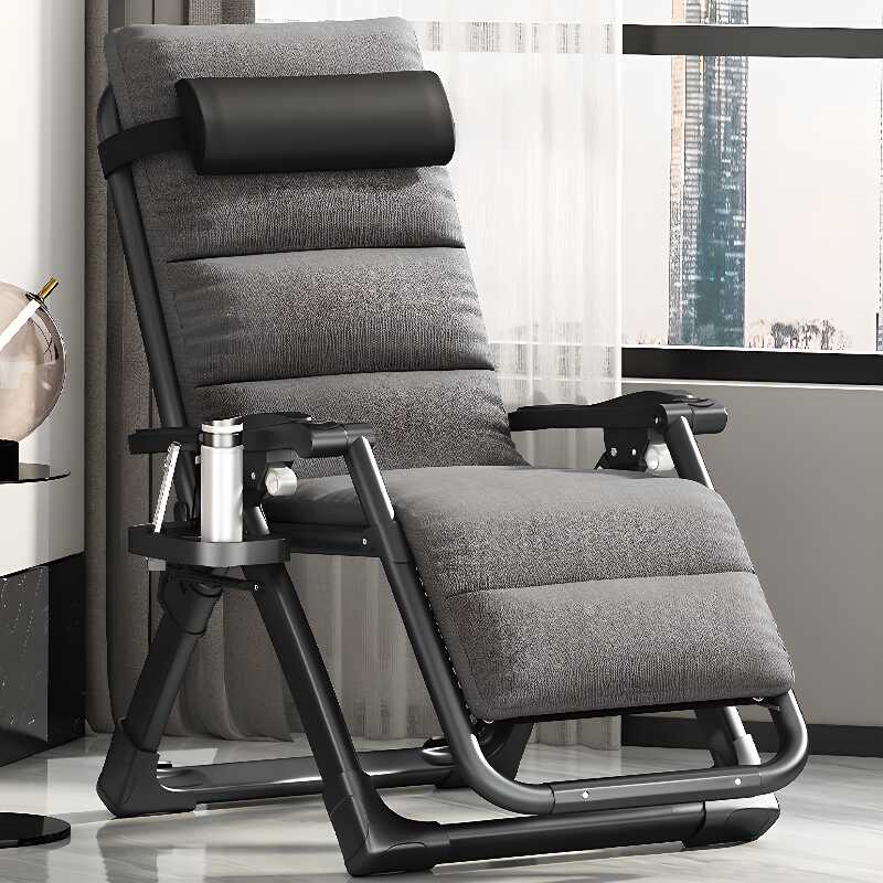 Dove Grey/Eggplant Colour/Auburn Standard (No Motion) Recliner Armchair with Detachable Cushion, Pillow, Cupholder & Independent Back Movement, Locking Back Angle