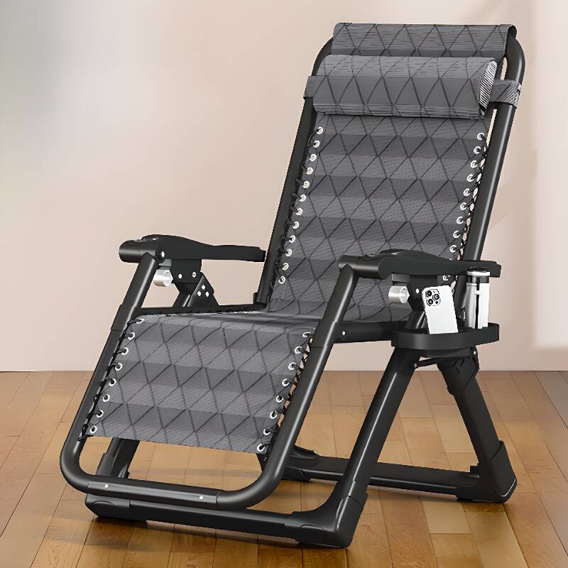 Natural Hue Reclining Chair with Non-Rocking Base, Removable Cushion, Pillow, Locking Back Angle, Cupholder, and Independent Foot Movement