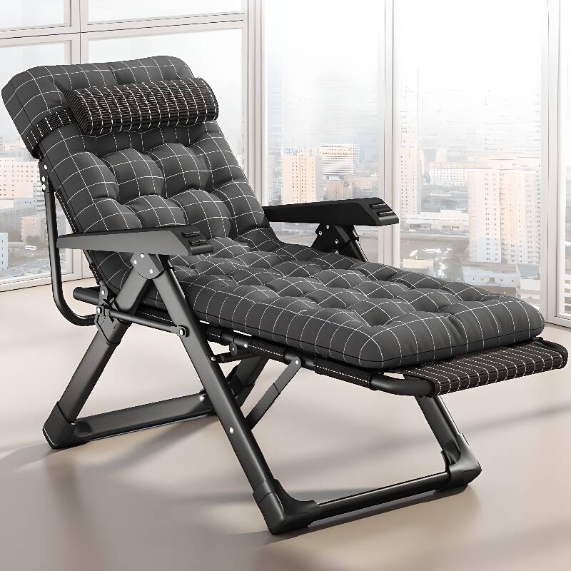 Trendy Reclining Chair with Alloy Frame, Non Rocking Base, Removable Cushion, Pillow, Locking Back Angle, and Independent Foot Movement