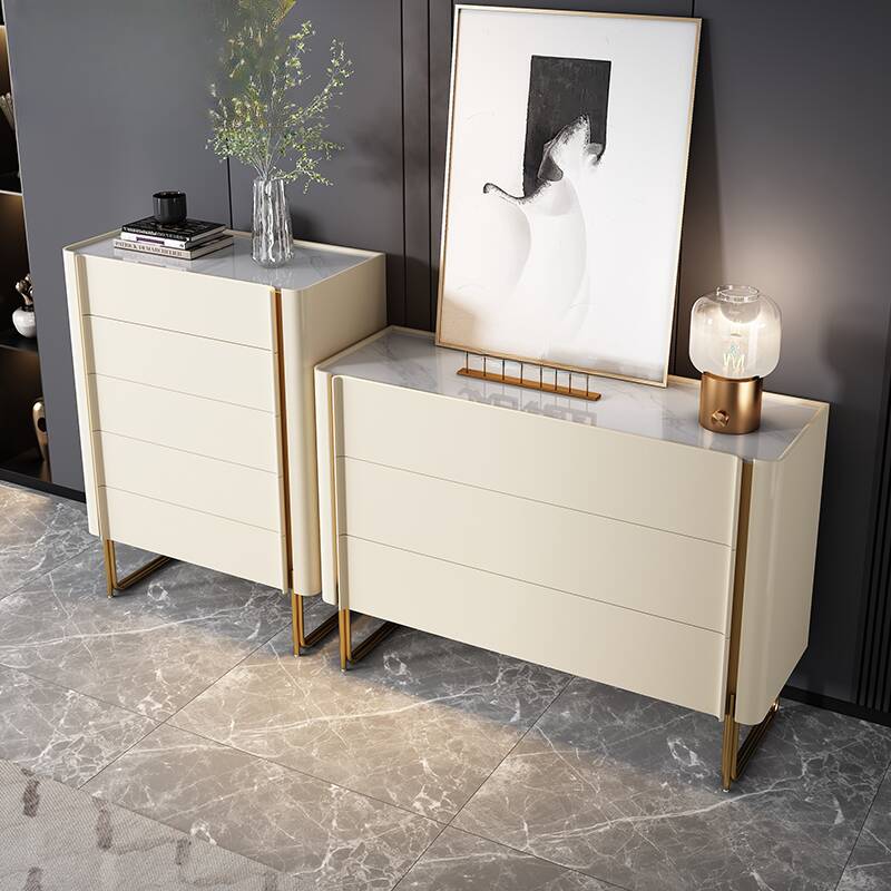 Simple White Lumber Horizontal/Vertical Bachelor Chest with 3 Drawers