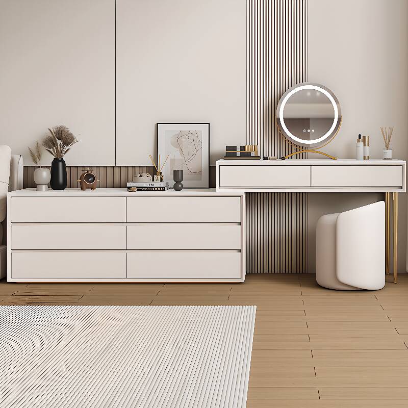 Simple Large Lumber Vanity Set with No Suspension and Tabletop Storage