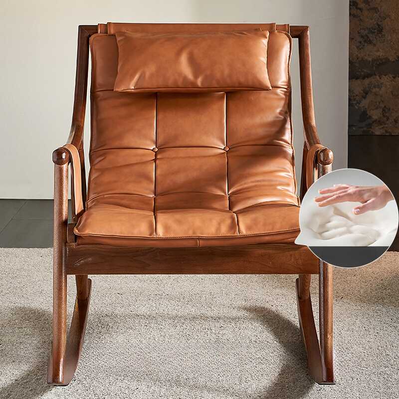 Simple Upholstered Rocking Chair with Ottoman, Scratch-tolerant Padded Track Arm, 2 Piece Set