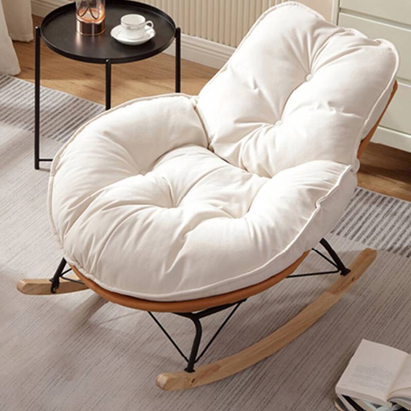 Chalk Simple 2 Piece Set Rocking Chair with Ottoman, Scratch-tolerant and Padded Upholstery