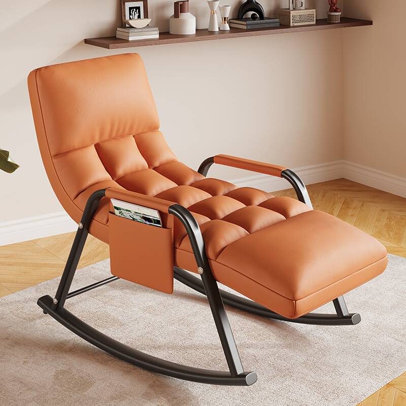 Simple Upholstered Rocking Seat with Round Arm, Scratch-tolerant and Padded