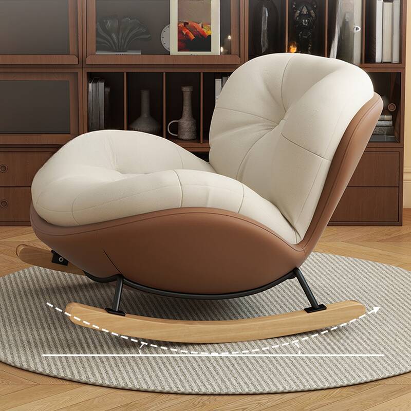Simple Upholstered Rocking Chair, Padded & Stain Resistant