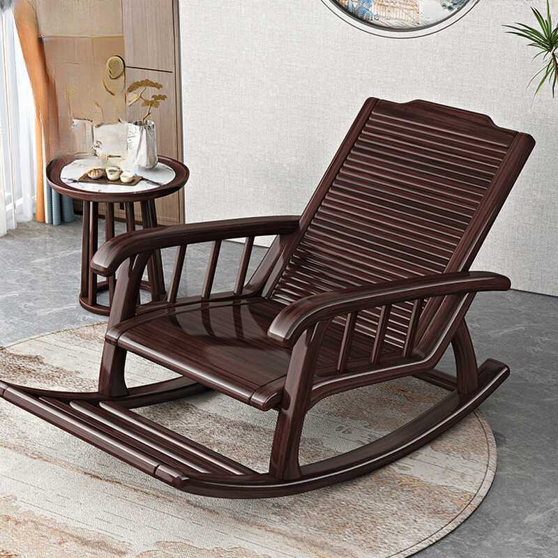 Simplistic 2 Piece Set Scratch-shielded Cushioned Rocking Chair with Ottoman with Footstool, Upholstered and Track Arm