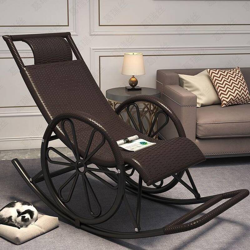 Simple Synthetic Rocking Chair with Scratch-tolerant Finish and Track Arm