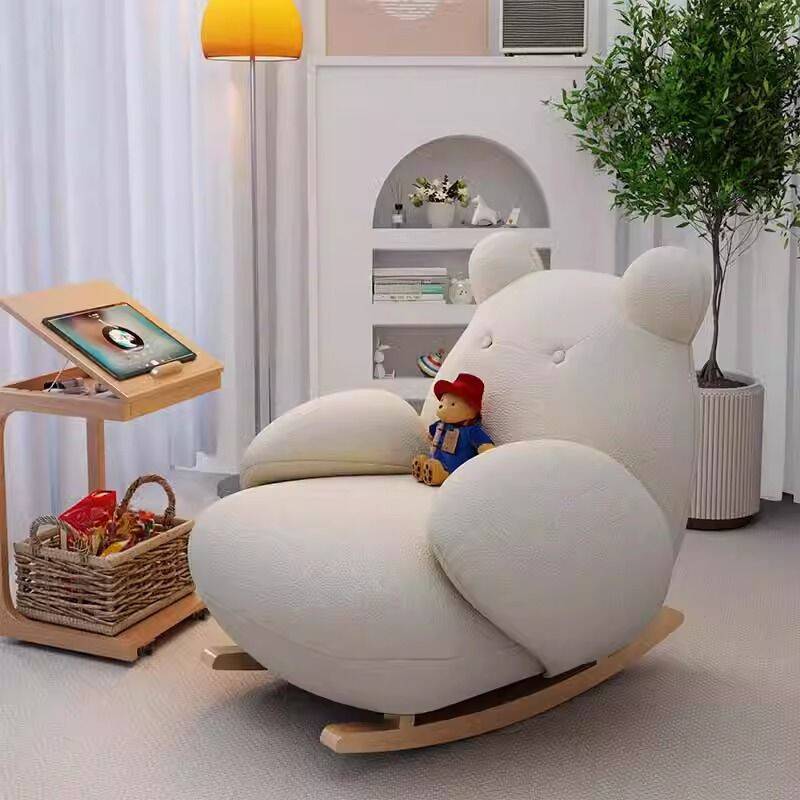 Simple Upholstered Porch Rocker: Padded with Round Arm