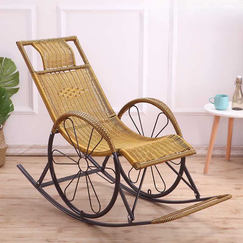 Simplistic Synthetic Rocking Chair, Scratch-tolerant with Track Arm
