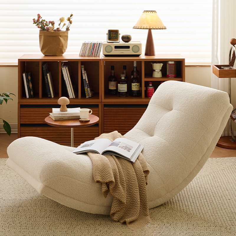 Simple Upholstered Padded Rocking Chair