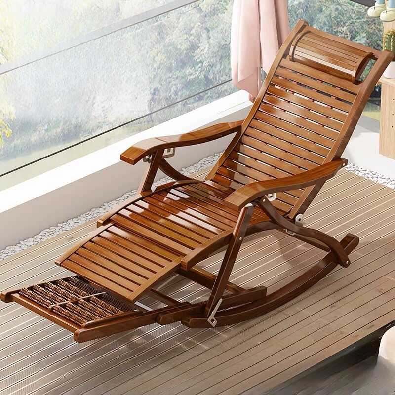 Art Deco Portable Wood Scratch-tolerant Rocking Chair with Track Arm