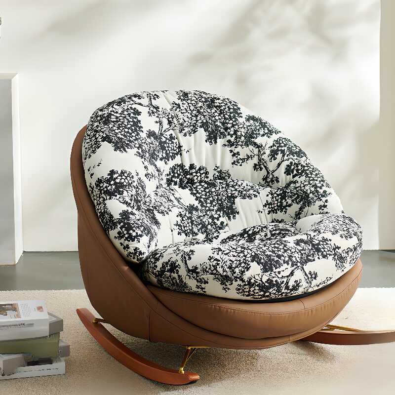 Simple Upholstered Rocking Chair with Padded Comfort
