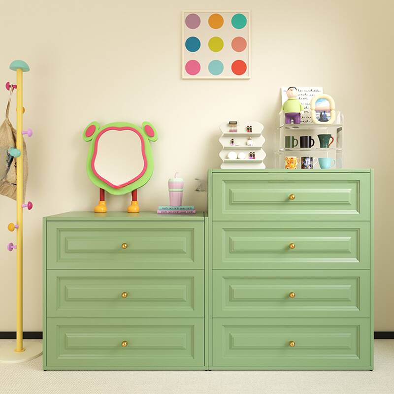 Steel 5 Tiers/4 Tiers/3 Tiers Bachelor Chest in Green/White with Drawers in a Contemporary Style