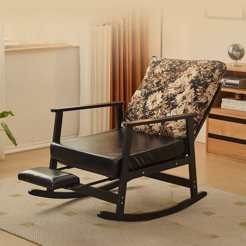 Simple Upholstered Rocking Seat with Padded Track Arm