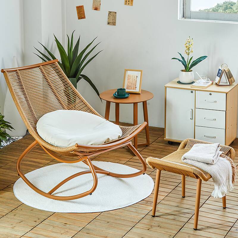 Auburn Simple Cane Rocking Seat with Water Proof Padded