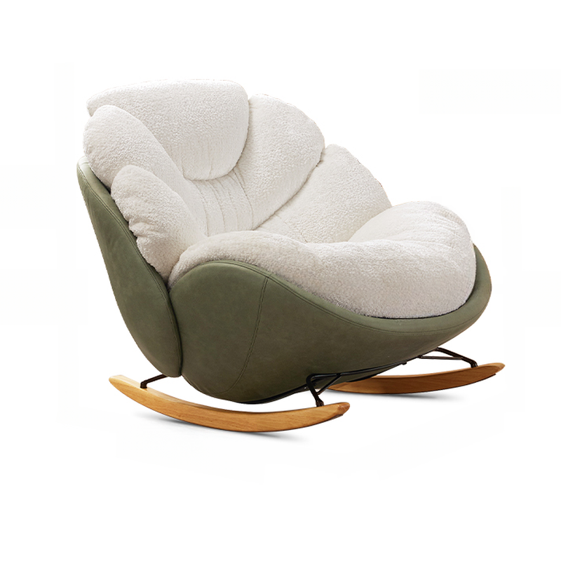 Simple Upholstered Padded Porch Rocker