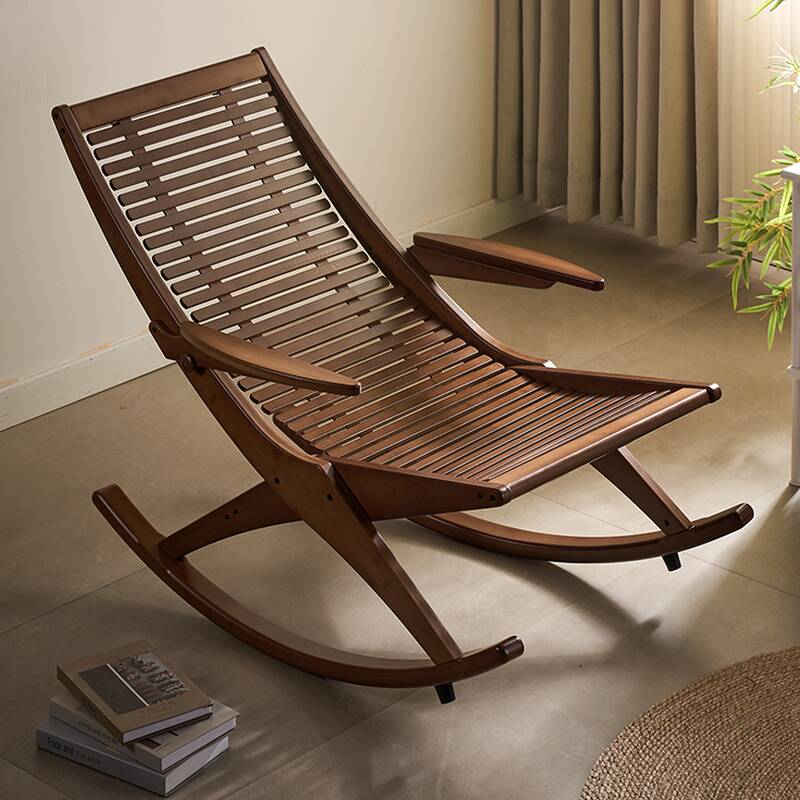 Auburn Simple Upholstered Porch Rocker with Padded Recessed Arm