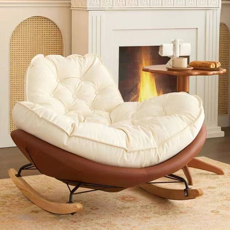 Simple Upholstered Porch Rocker: Scratch-tolerant & Padded