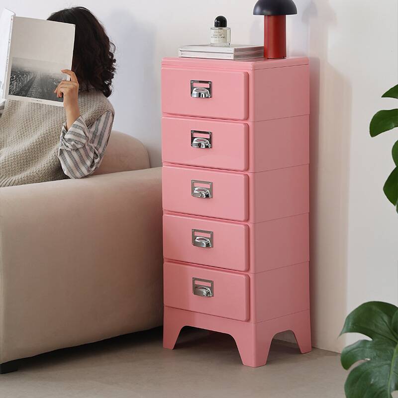 Modish Plastic & Acrylic Bachelor Chest/Semainier with Multiple Drawers in Vertical Orientation